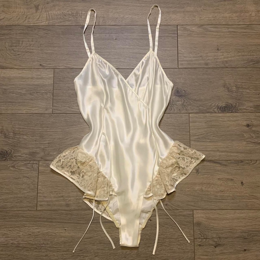 Rare Vintage Gold Label Victoria’s Secret Small 1980’s Satin Bodysuit
